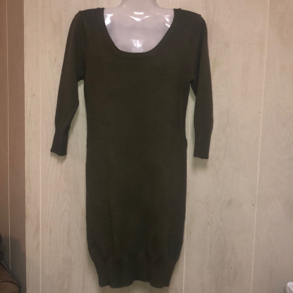 Olive sweater dress tight at knees